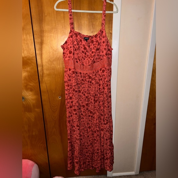 Torrid Maxi Rayon Slub Lace Up Tiered Dress size 3 nwt - Picture 9 of 13